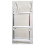 3-Step Gunwale-Mount Boarding Ladder, 11" Hook, White Steps