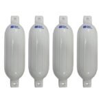 Hot Dock 6.5" x 23" Fender 4-Pack Kit with Fender Whips, White - Image 2